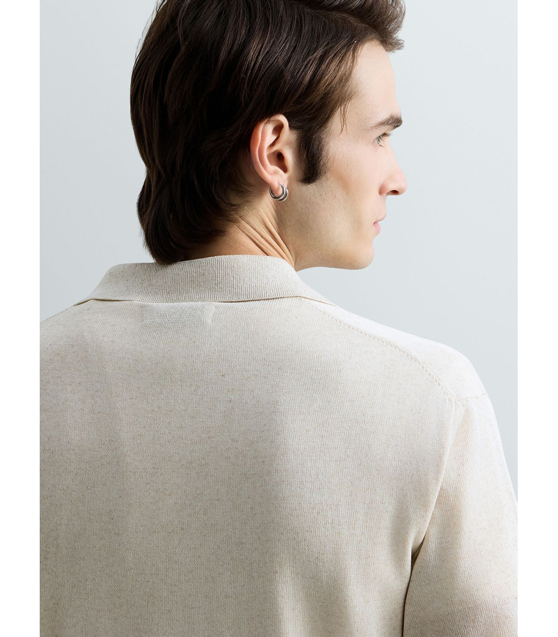 リネンブレンド スキッパー 詳細画像 ベージュ 7